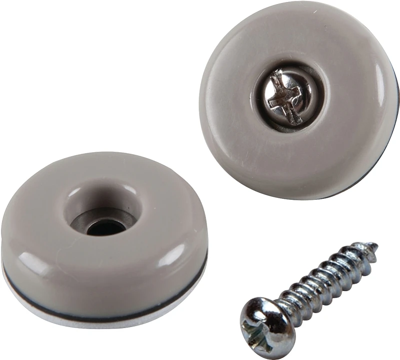 Easy-Glide Round Pads With Screws, Beige, 1-In., 8-Pk.