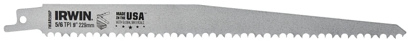 Bi-Metal Reciprocating Saw Blade, Wood/Metal/Plastic, 5/6-TPI, 9 In.