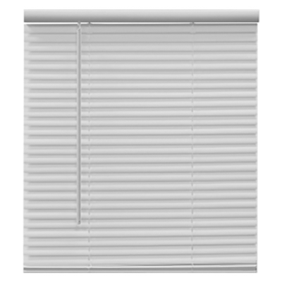 Cordless PVC Light Filtering Mini Blinds, White, 1 In. Slats, 31 x 64 In.