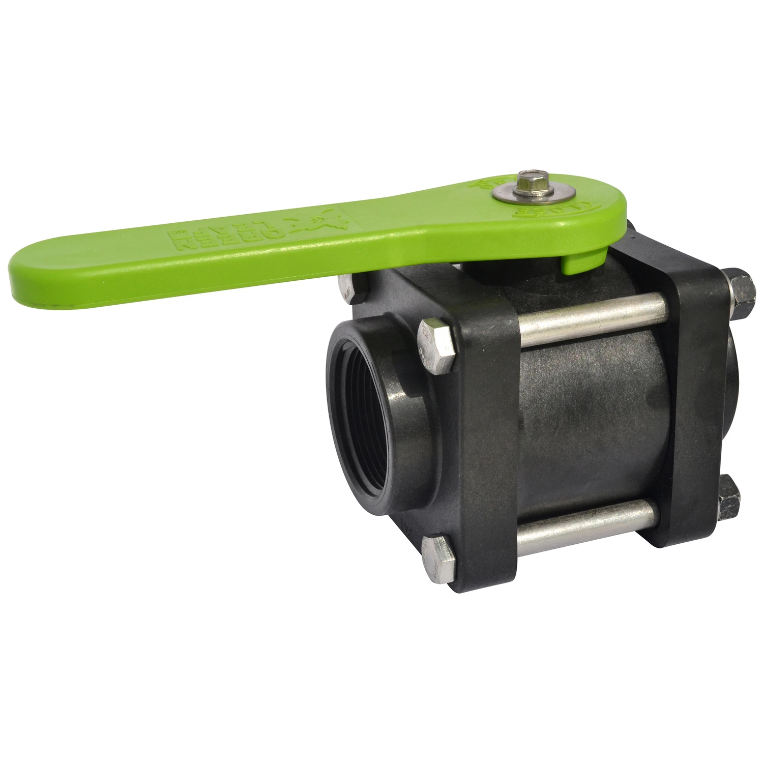 2 Inch Polypropylene Fnpt Ball Valve Standard Port With Viton O-rings