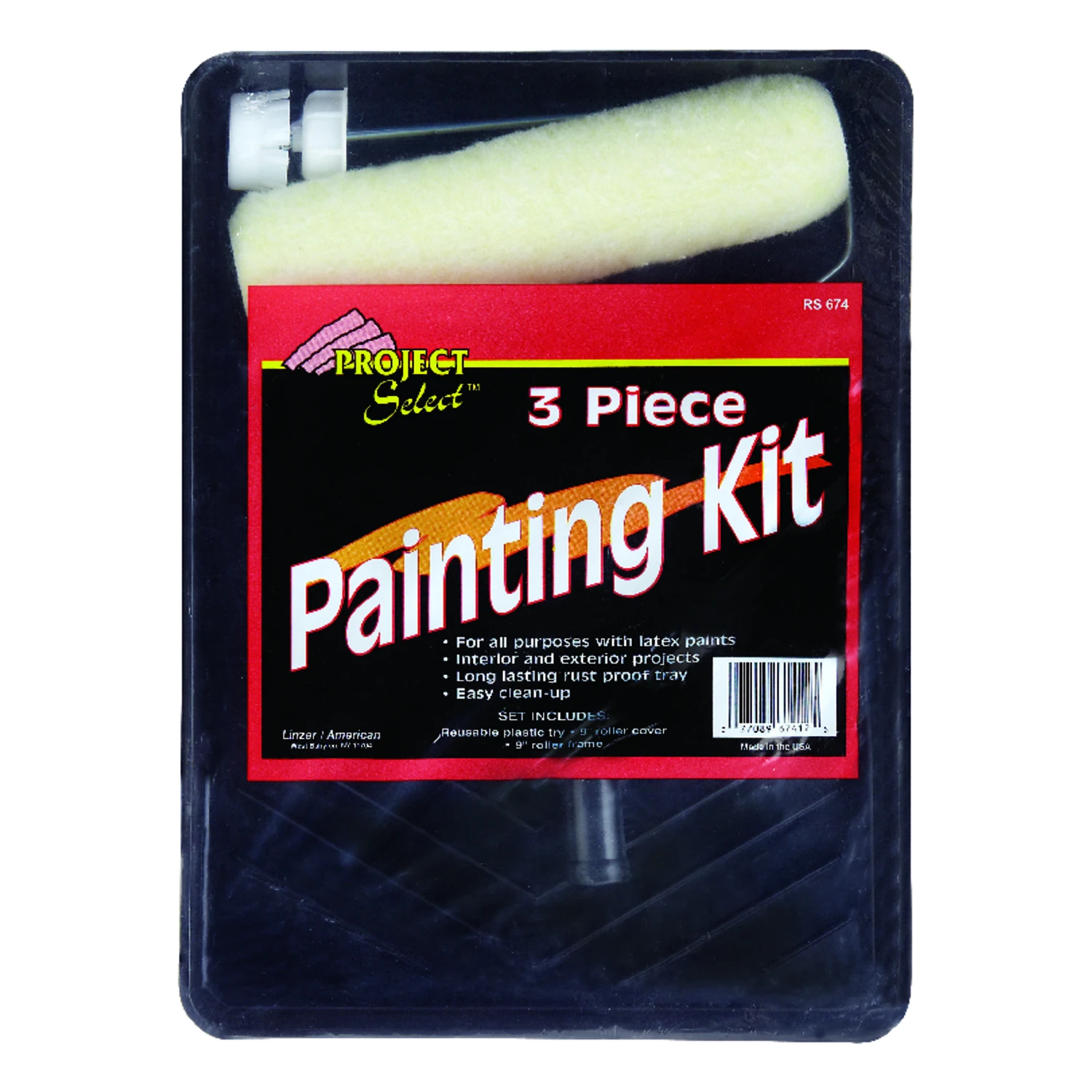 Linzer Project Select Threaded End 14.25 in. W Metal/Plastic Regular Paint Roller Kit