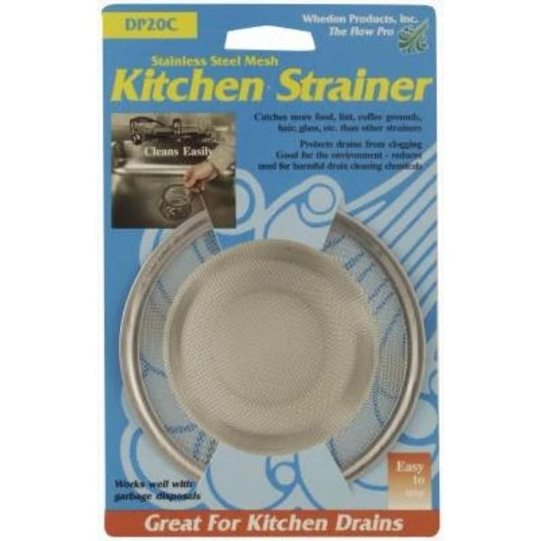 Kitchen Sink Mesh Strainer, Chrome, 4-3/8 In.