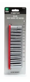 12-Pc. Metric Deep Socket Set, 1/4 In. Drive