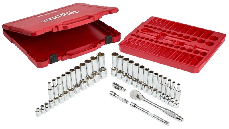 3/8 in. Drive SAE/Metric Ratchet and Socket Mechanics Tool Set (56-Piece)