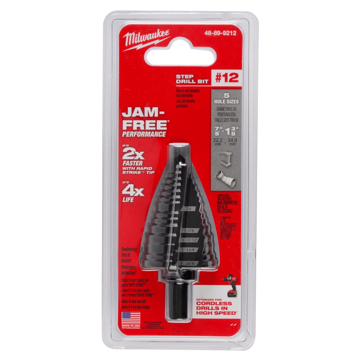7/8 in. - 1-3/8 in. #12 Step Drill Bit