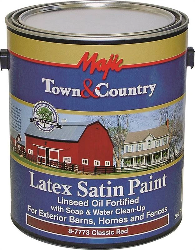 Town & Country Exterior Paint, Satin Latex, Red, Gallon