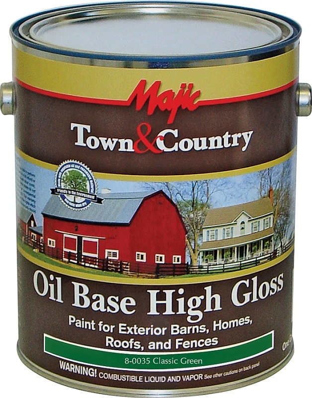 Town & Country Barn & Fence Paint, High Gloss Oil Base, Green, Gallon