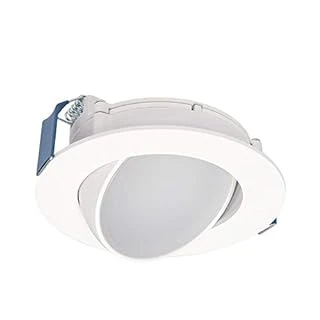 LED Recessed Ceiling Light, Adjustable Direction, White Flange, 4 In.