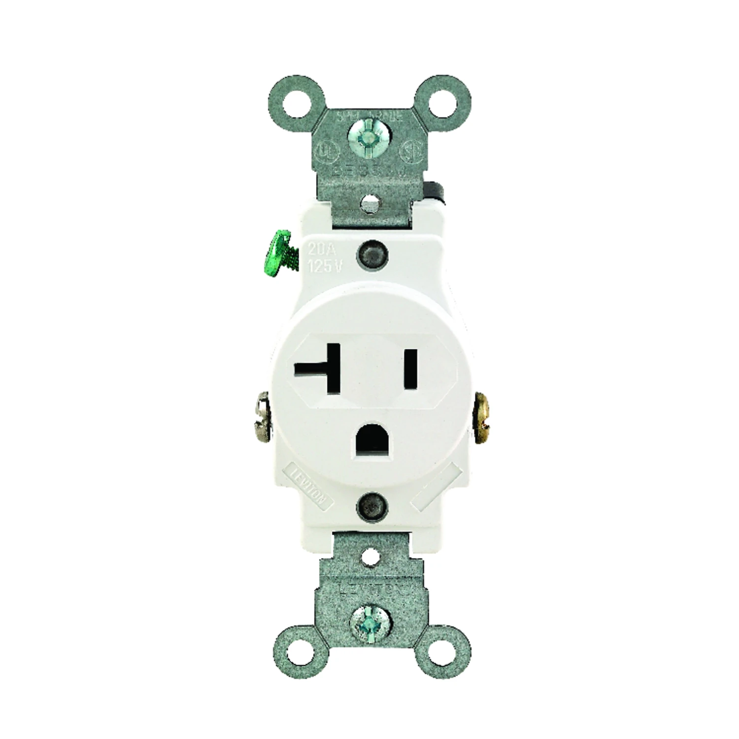 Leviton 20 amps 125 volt White Outlet 5-20R 1 pk