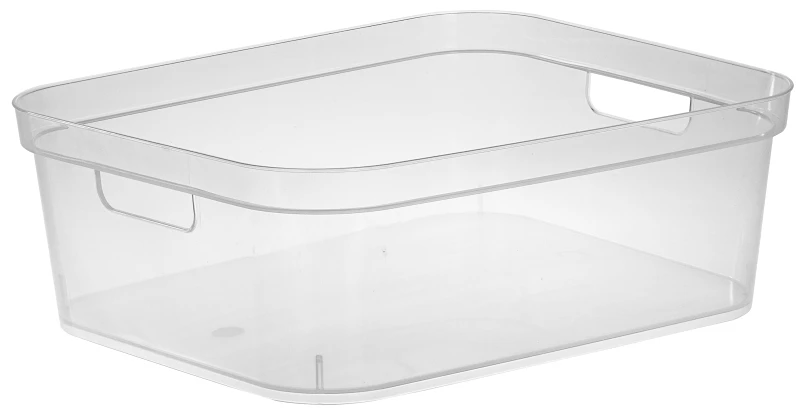 Short Storage Bin, Clear, 15 x 12-1/4 x 5-1/4 In.