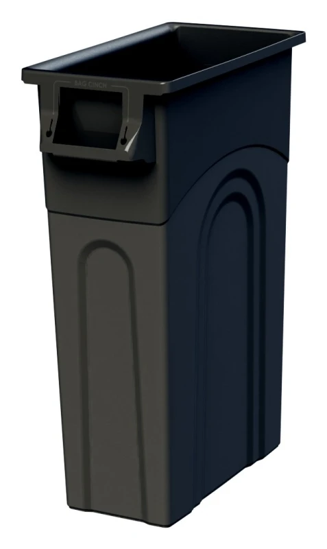 Slim Line Indoor Garbage Can, High Boy, Black, 23 Gallon