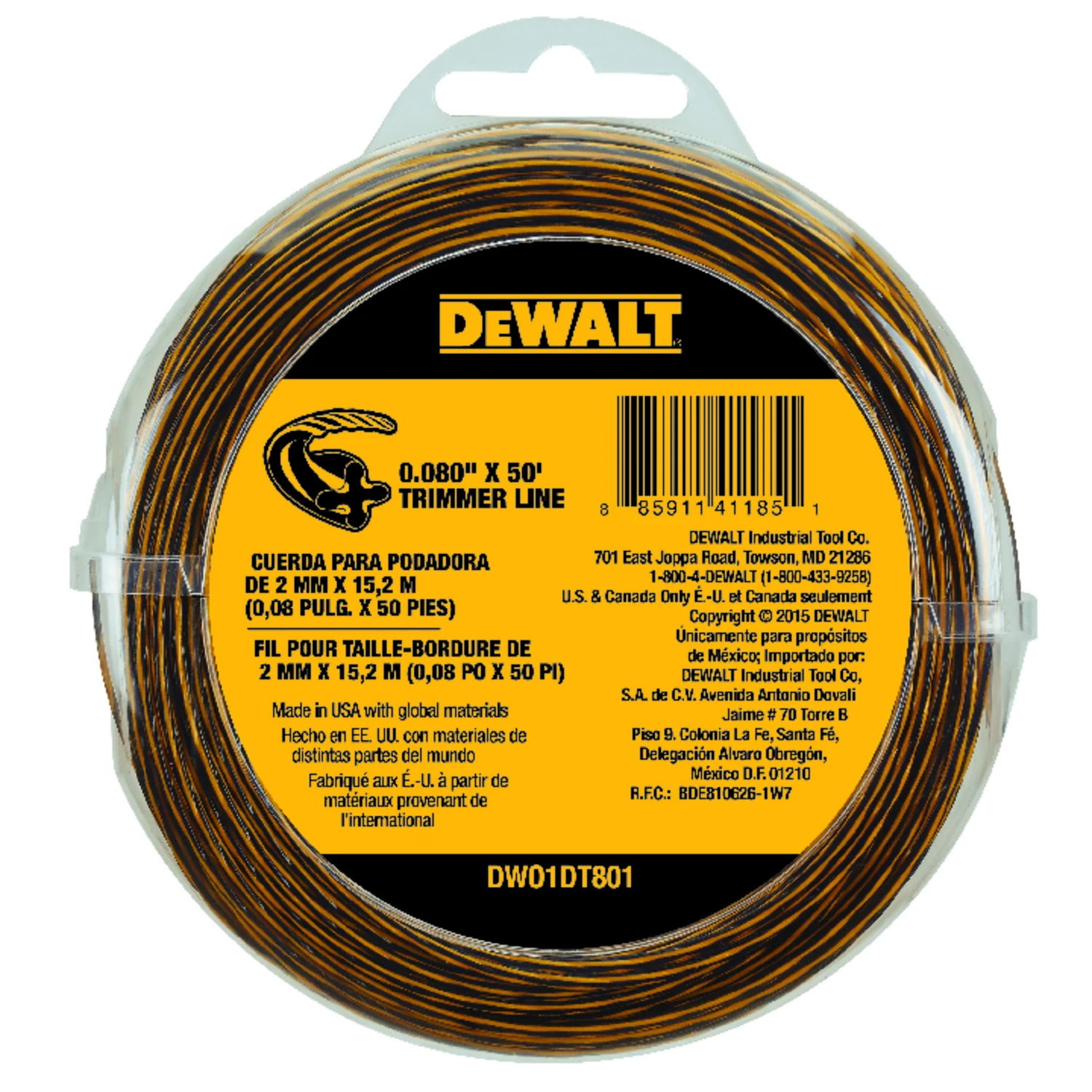 Grass String Trimmer Line, .080 x 50-Ft.