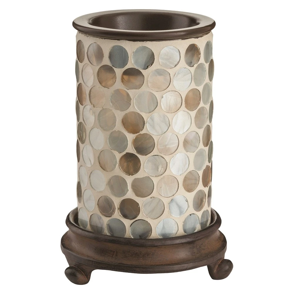 8.8 In. Pearl Glass Illumination Fragrance Warmer - Beige & Tan Decorative Warmer