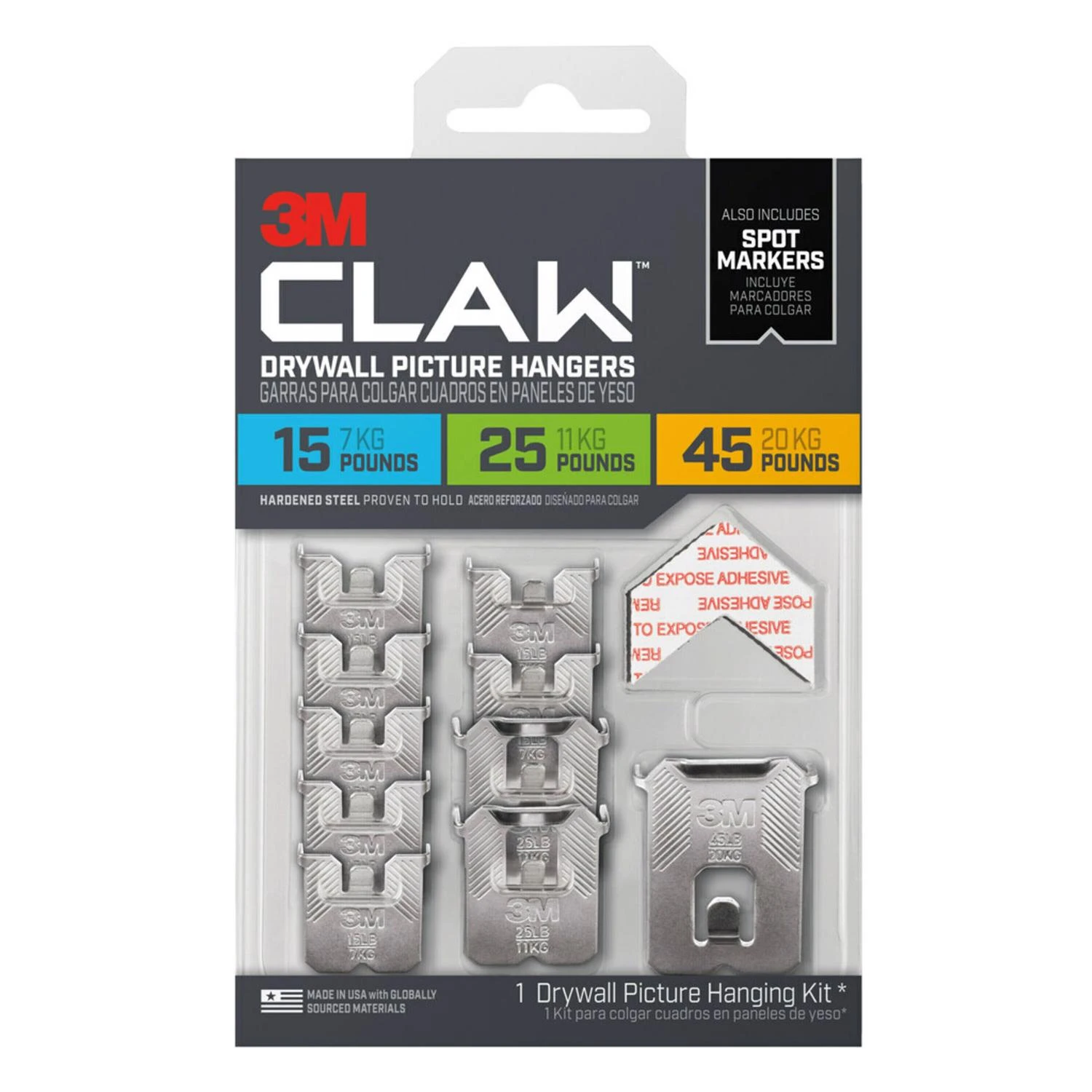 CLAW Drywall Picture Hanger Variety Pack with Spot Markers