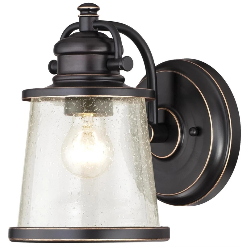 Emma Jane Vintage Outdoor Wall Light Fixture, Steel Bronze Finish