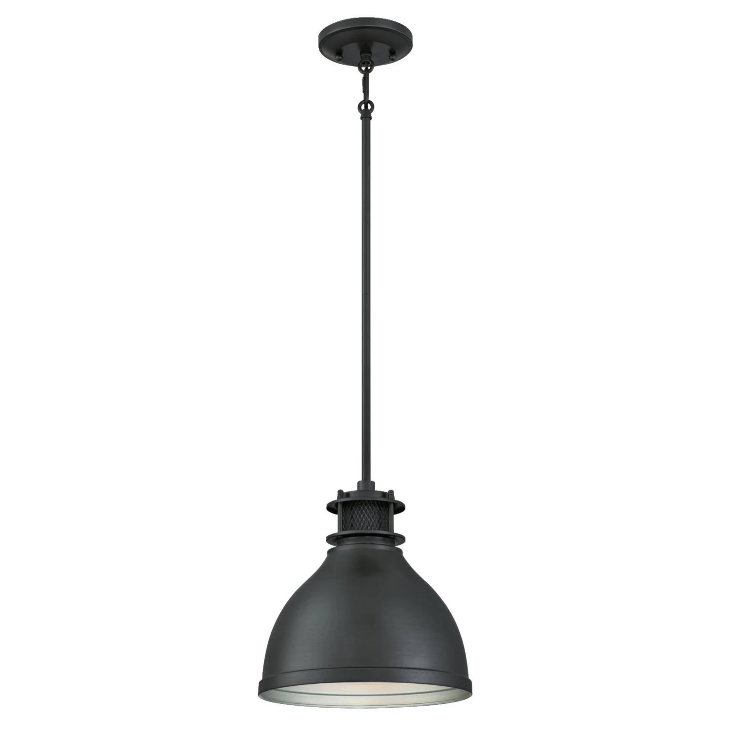 Kilian Indoor Mini Pendant Light Fixture, Matte Brushed Gun Metal Shade
