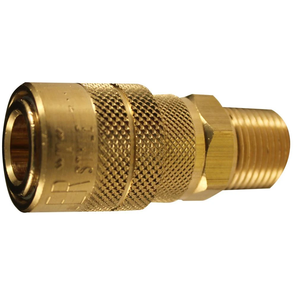 M-Style Air Tool Coupler, Brass, 3/8 In. MNPT