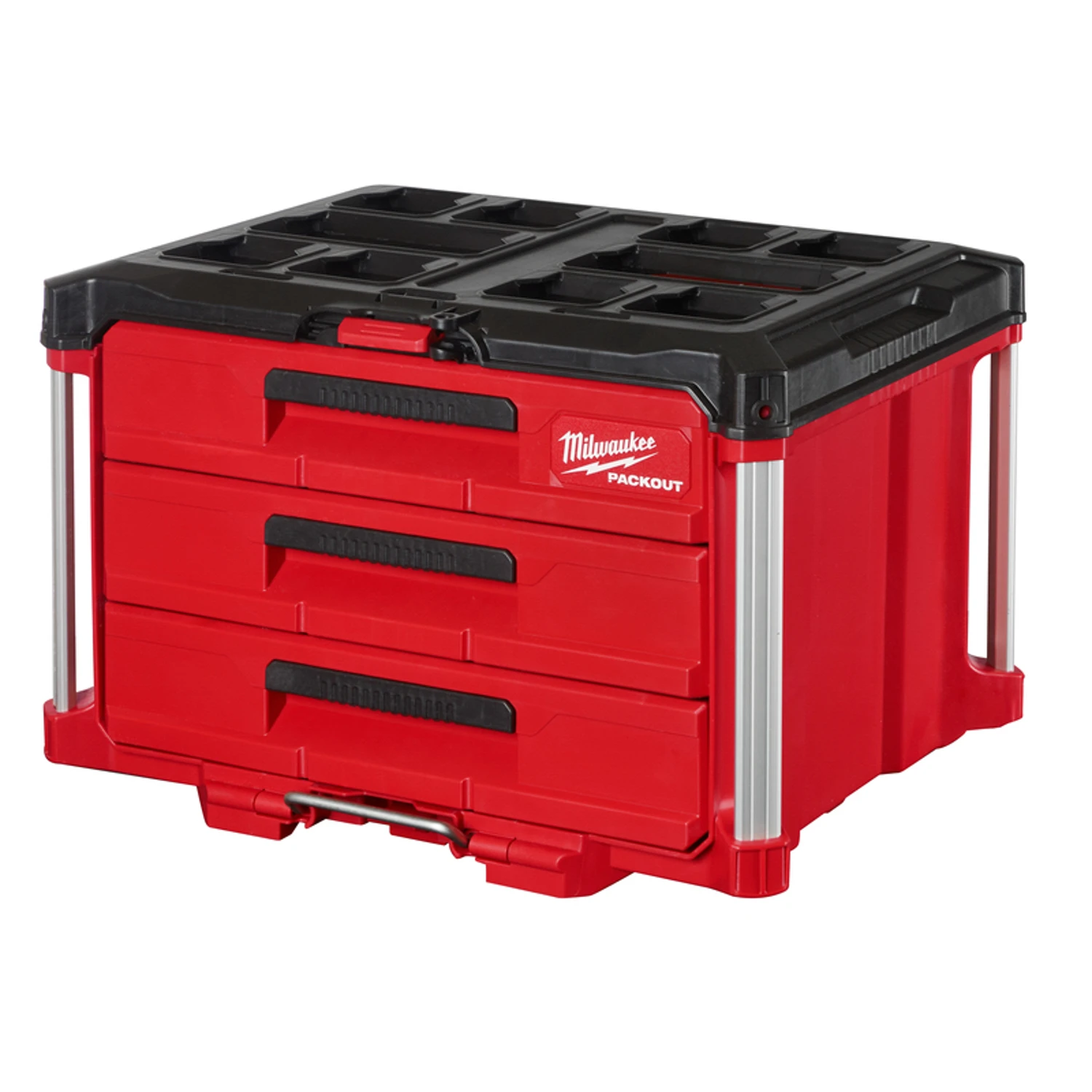 Packout 3-drawer Tool Box, 50 Lb. Capacity, Red/black