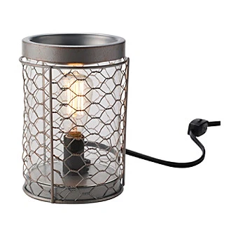 Chicken Wire Edison Bulb Illumination Wax Melt Warmer, Red/copper