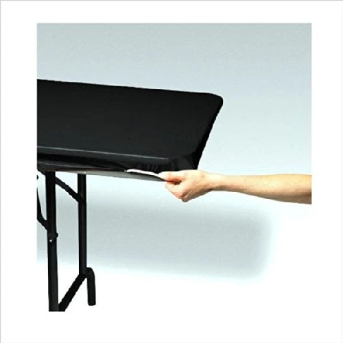 Stay-Put Table Cover, Black, 8 Ft.