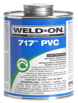 717 Heavy Bodied PVC Pipe Cement, Medium Setting, Clear, 1/2 Pt.