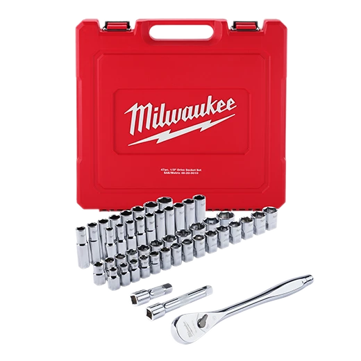 Milwaukee 1/2 in. Drive SAE/Metric Ratchet and Socket Mechanics Tool Set (47-Piece)