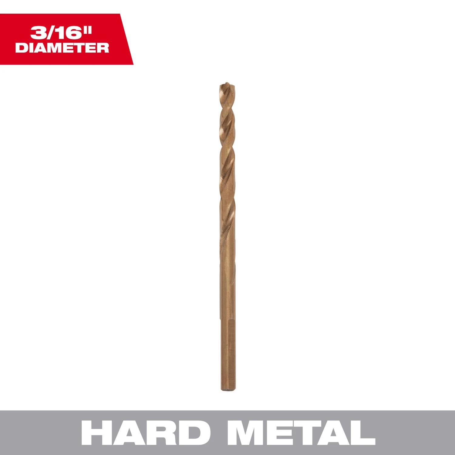 Thunderbolt Cobalt Drill Bit, 3/16 In.