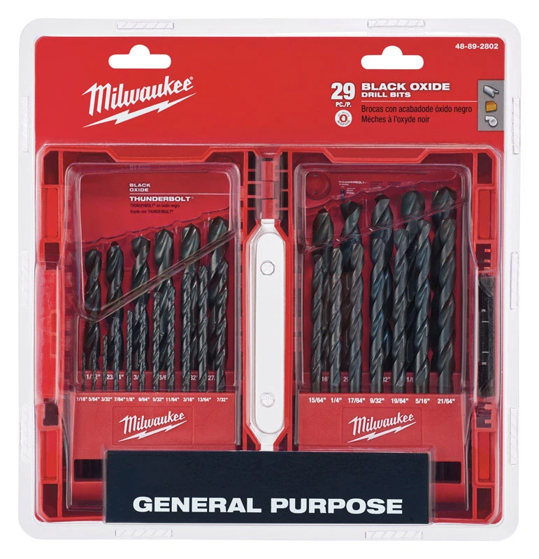 29-Pc. Thunderbolt Black Oxide Drill Bit Set