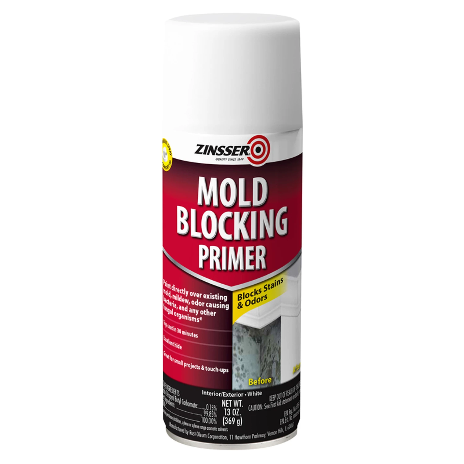 Mold Blocking Primer Spray, Flat White, 13 oz. Aerosol