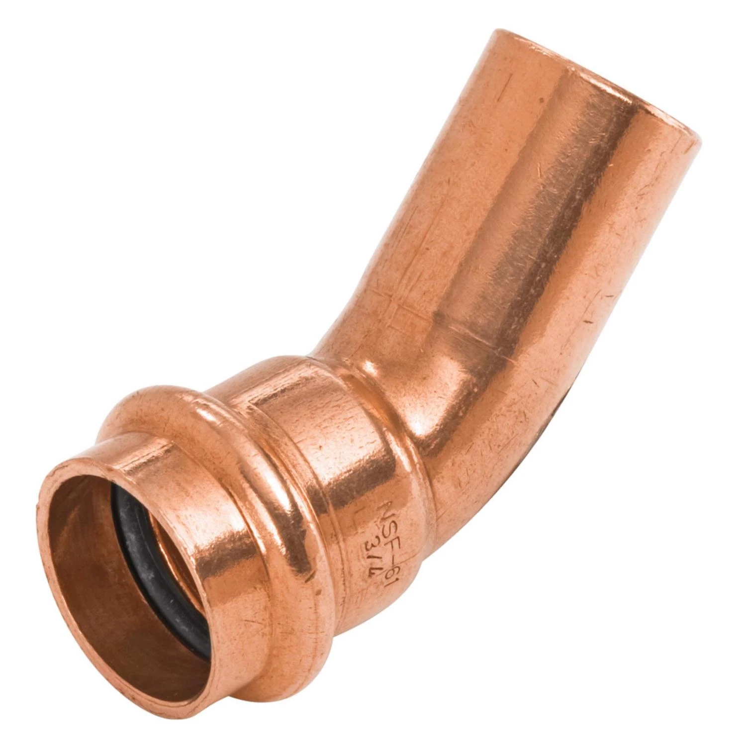 1/2 In. FTG by Press Copper Pipe Elbow, 45 Degrees
