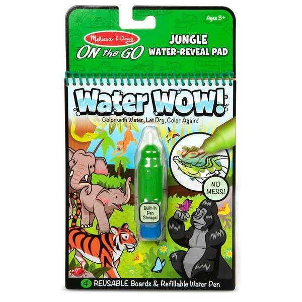 Water Wow Jungle Activity Book - Reusable Water-reveal Coloring Pad