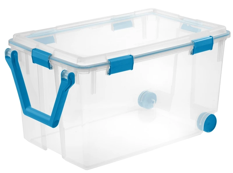 Wheeled Gasket Storage Box, Clear, 120 Qt.