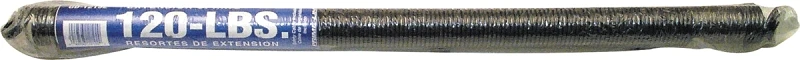 Sectional Garage Door Extension Spring with Safety Cable, Green Tip, 120 Lbs.