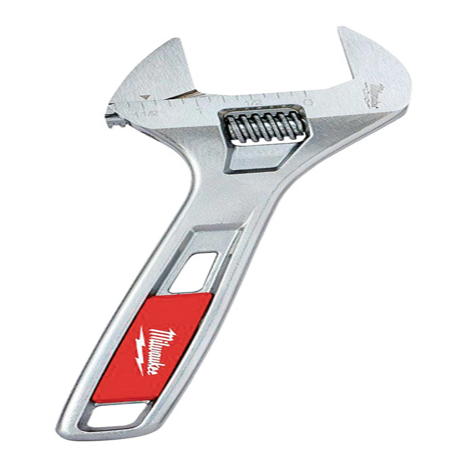 8 In. Wide Jaw Adjustable Wrench With Chrome Finish And Ergonomic Handle