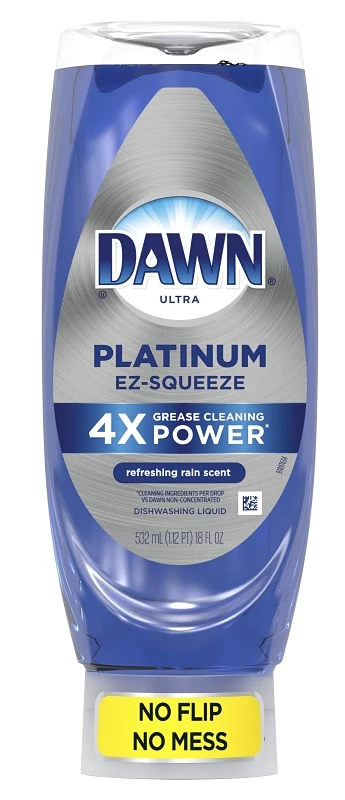 EZ-Squeeze Platinum Liquid Dish Soap, Refreshing Rain Scent, 18 oz.