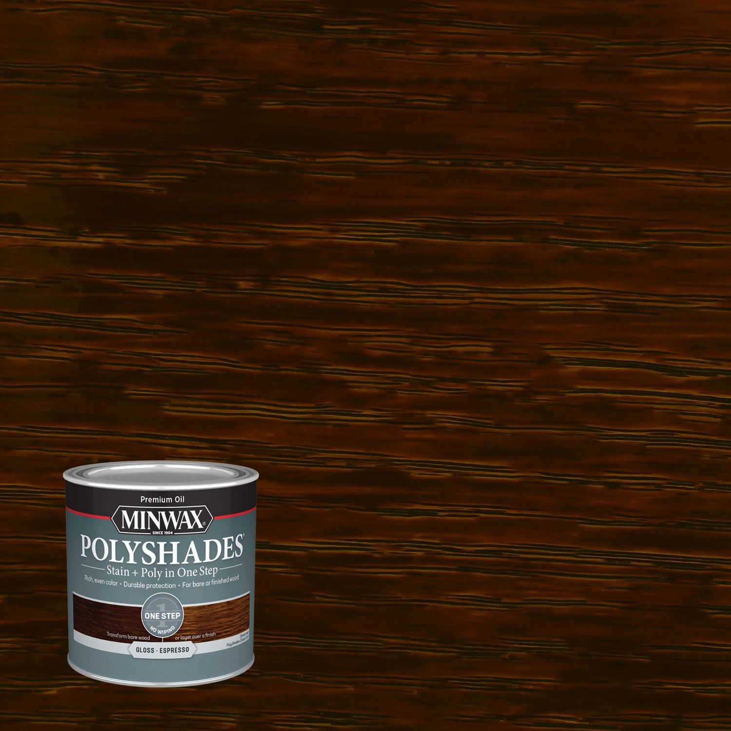 Polyshades Wood Finish + Polyurethane, Espresso Gloss, 1/2 Pt.