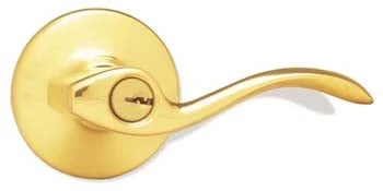 Kwikset Polished Brass Dorian Lever Entry Lockset94050-355