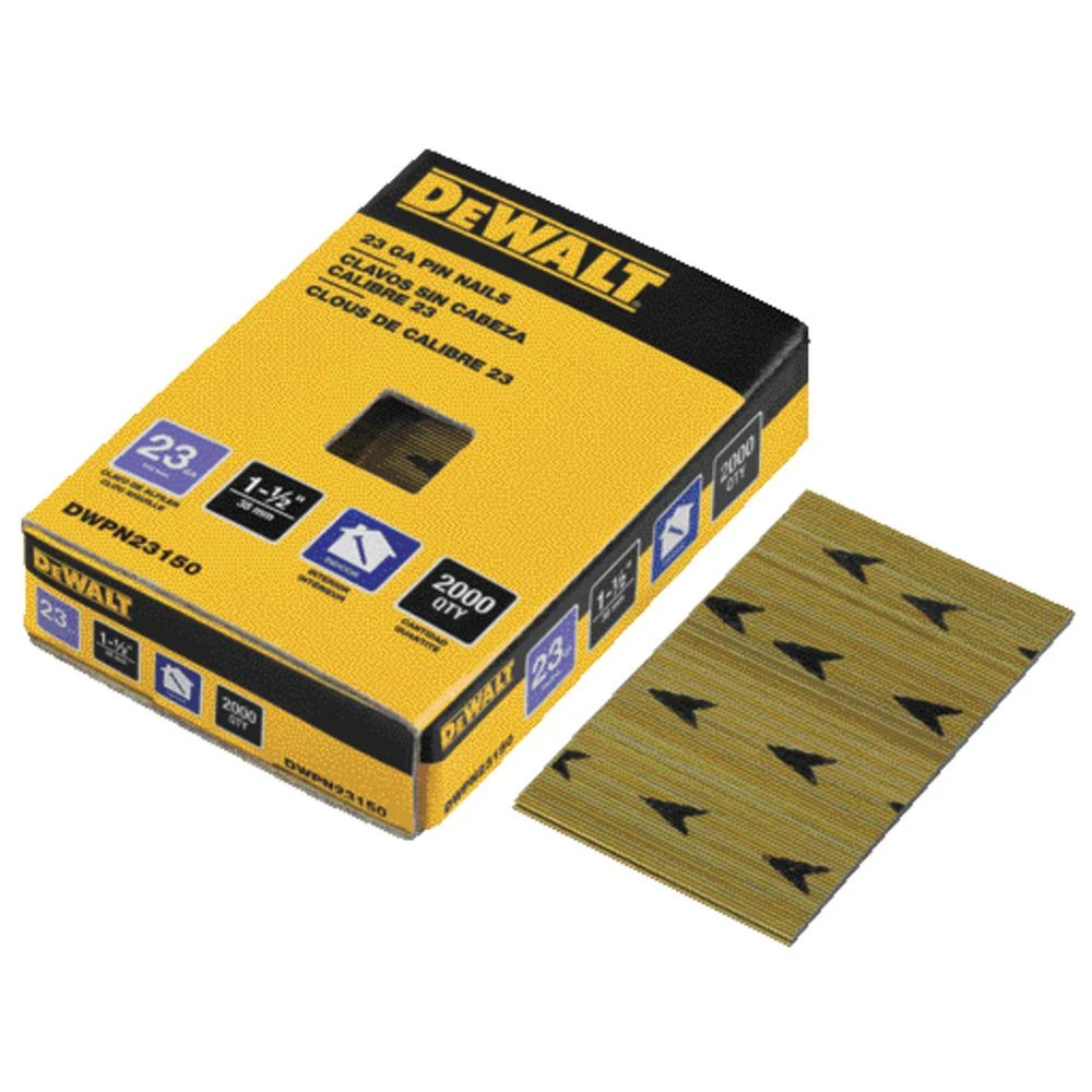 1-1/2 Inch 23-gauge Bright Pin Nail With Glue Collation - 2000 Count