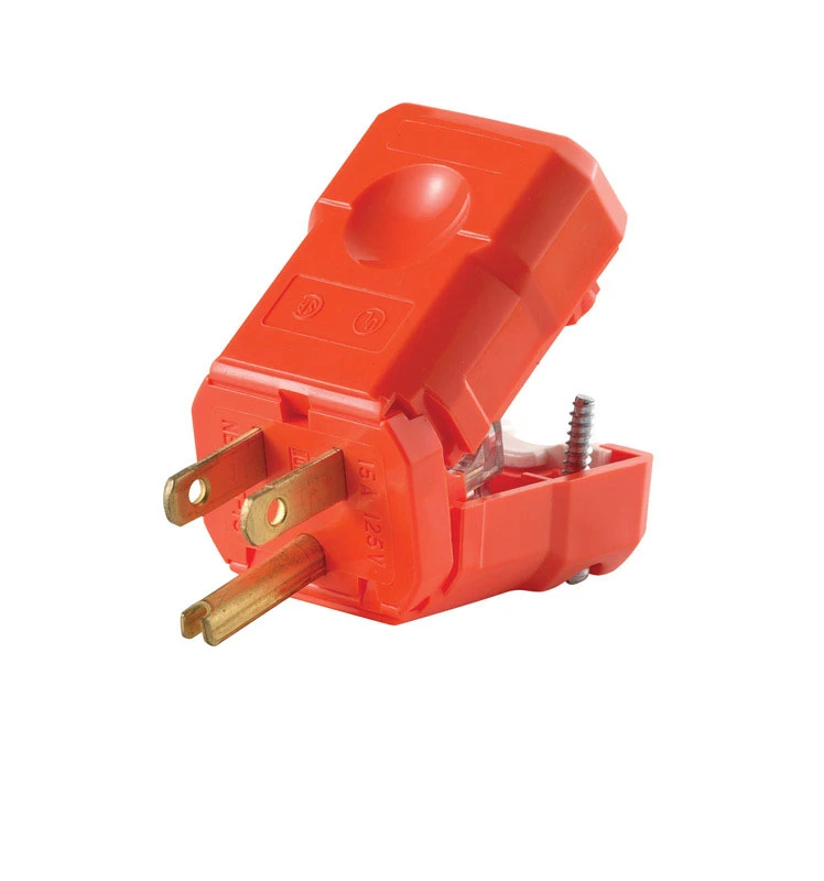 15 Amp Leviton Industrial Nylon Grounding Plug 5-15p 18-10 Awg 2 Pole 3 Wire