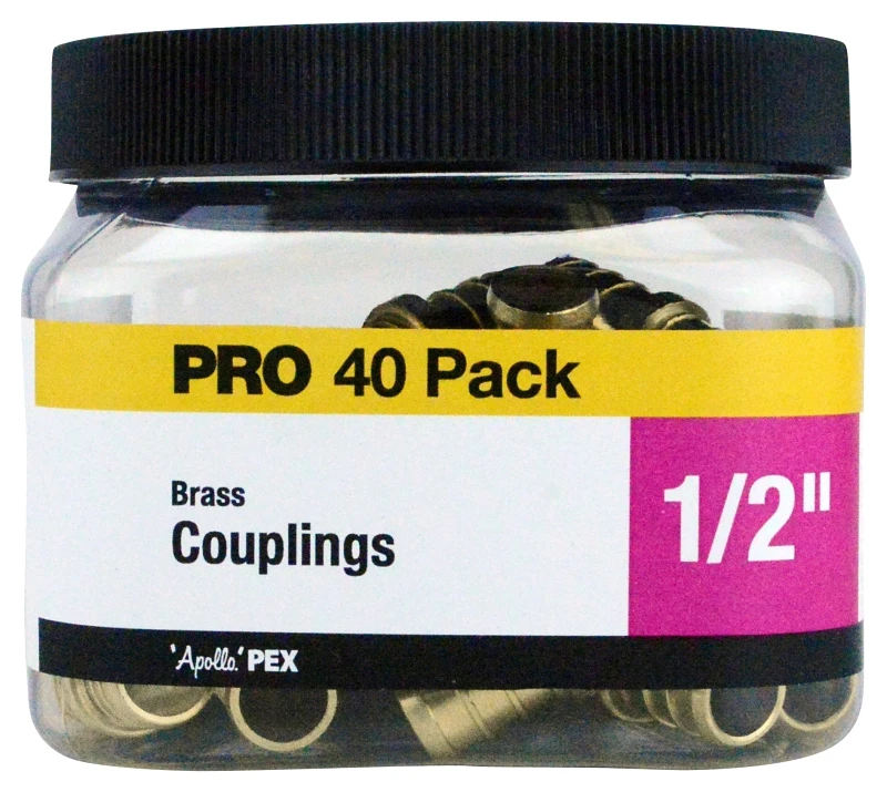 1/2 in. Brass PEX Coupling Jar (40-Pack)