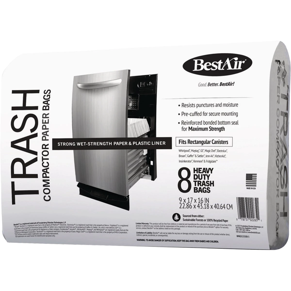 Trash Compactor Bags, 2-Ply, 8-Pk.
