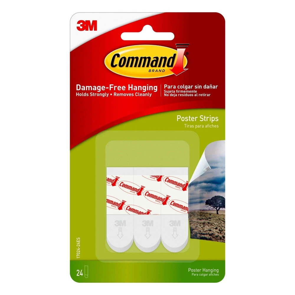 Small Poster Strips, White, 24-Pk.