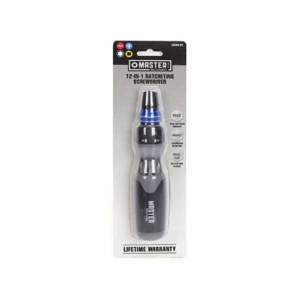 12-In-1 Ratcheting Screwdriver, Handle Storage