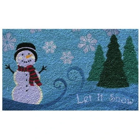 Let It Snowman Coir Doormat - Festive Holiday Decor