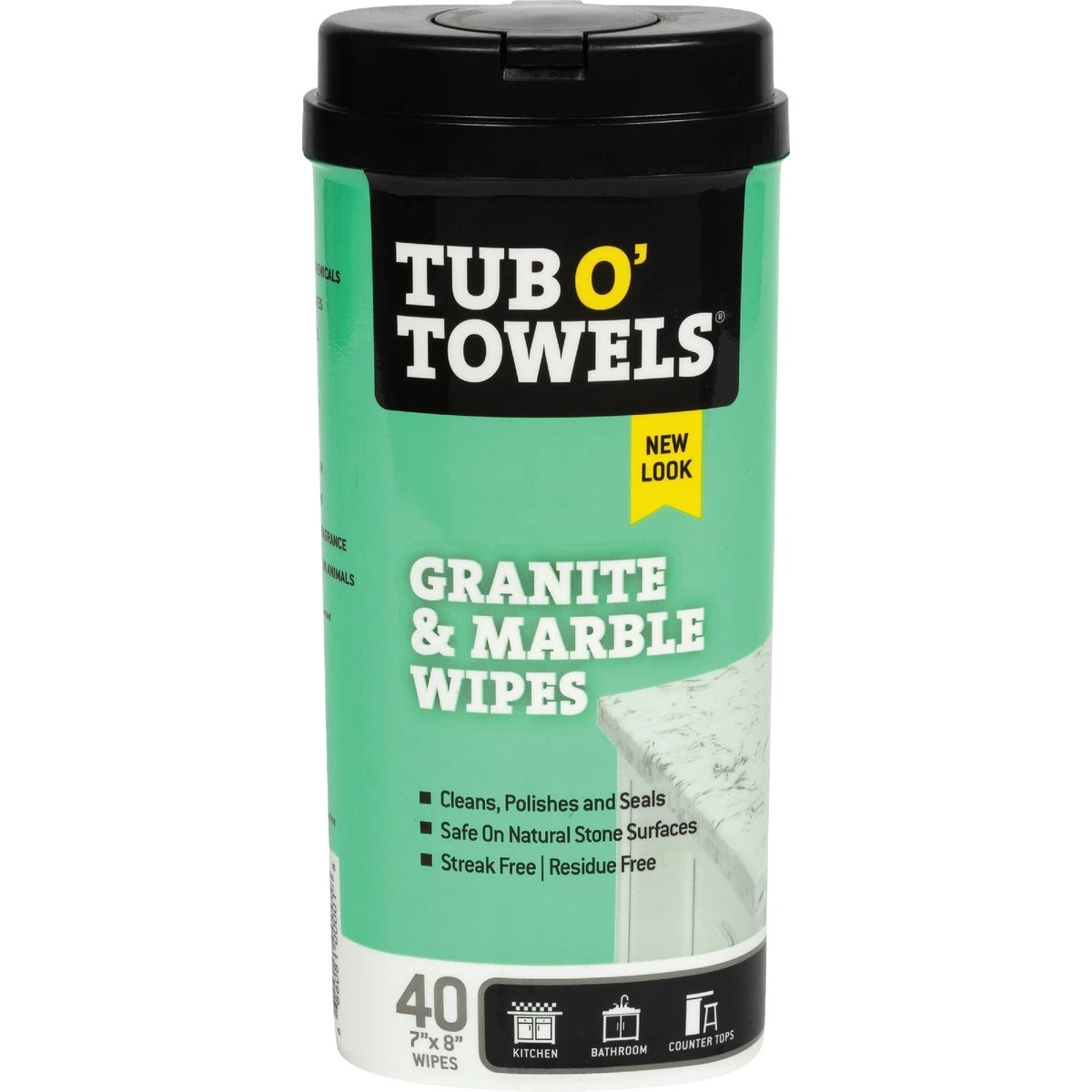 Tub O' Towels Heavy Duty Granite and Marble Fiber Weave Cleaning Wipes 7 in. W x 8 in. L 40 pk