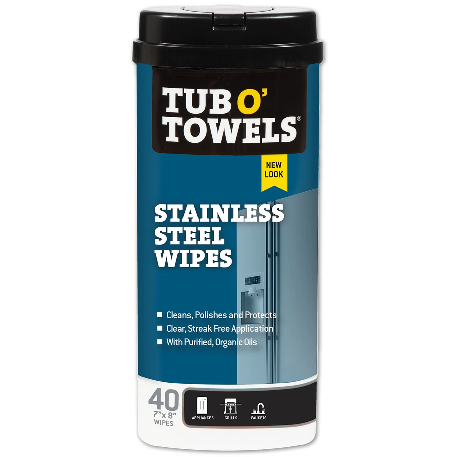 Tub O' Towels Heavy Duty Stainless Steel Wipes 40 pk