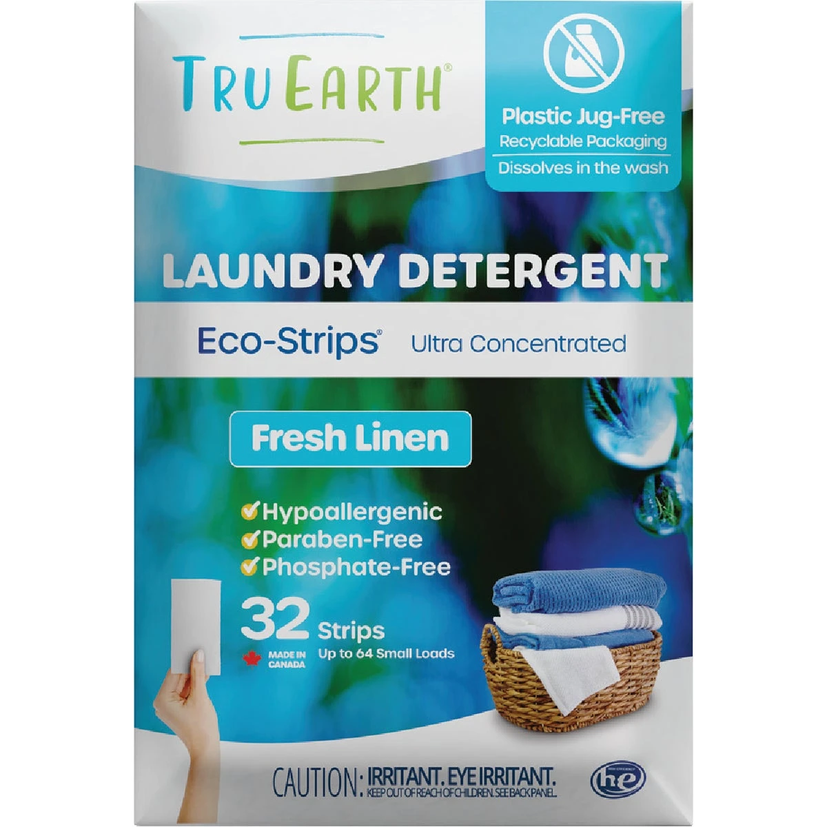 Laundry Detergent Eco-Strips, Fresh Linen Scent, 32-Ct.