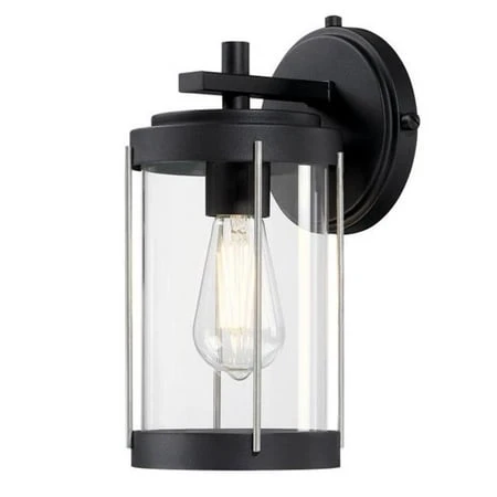 Kezia 1 Light Outdoor Wall Fixture, Two-Tone Textured Black