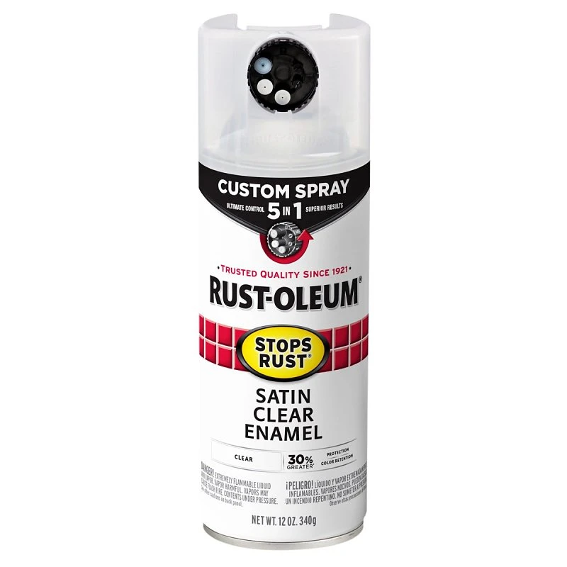 Stops Rust Custom Spray 5-in-1 Spray Paint, Satin Clear, 12 oz.