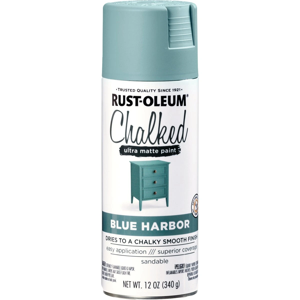 Chalked Ultra Matte Spray Paint, Blue Harbor, 12 oz.